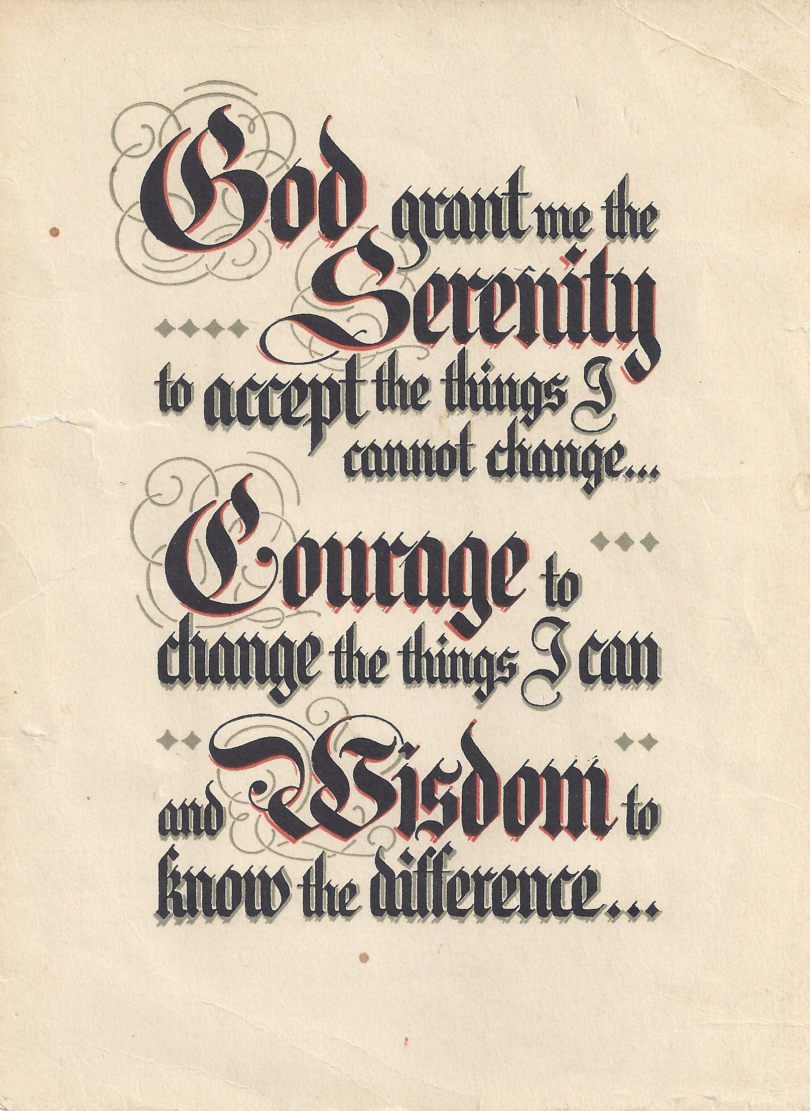 The Serenity Prayer and A A Faith Seeking Understanding